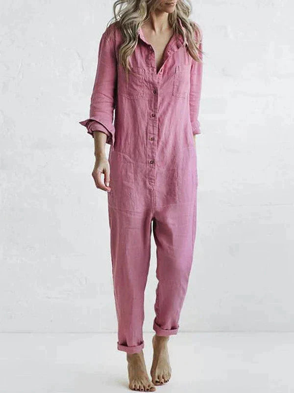 LELA - Cotton Turn-Down Jumpsuit