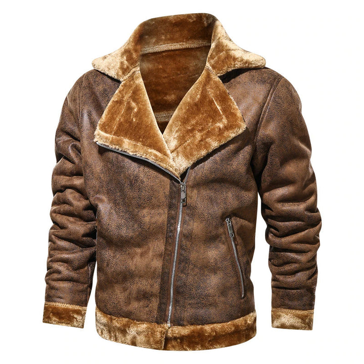 EMIR - Leather Biker Jacket With Fleece Lining