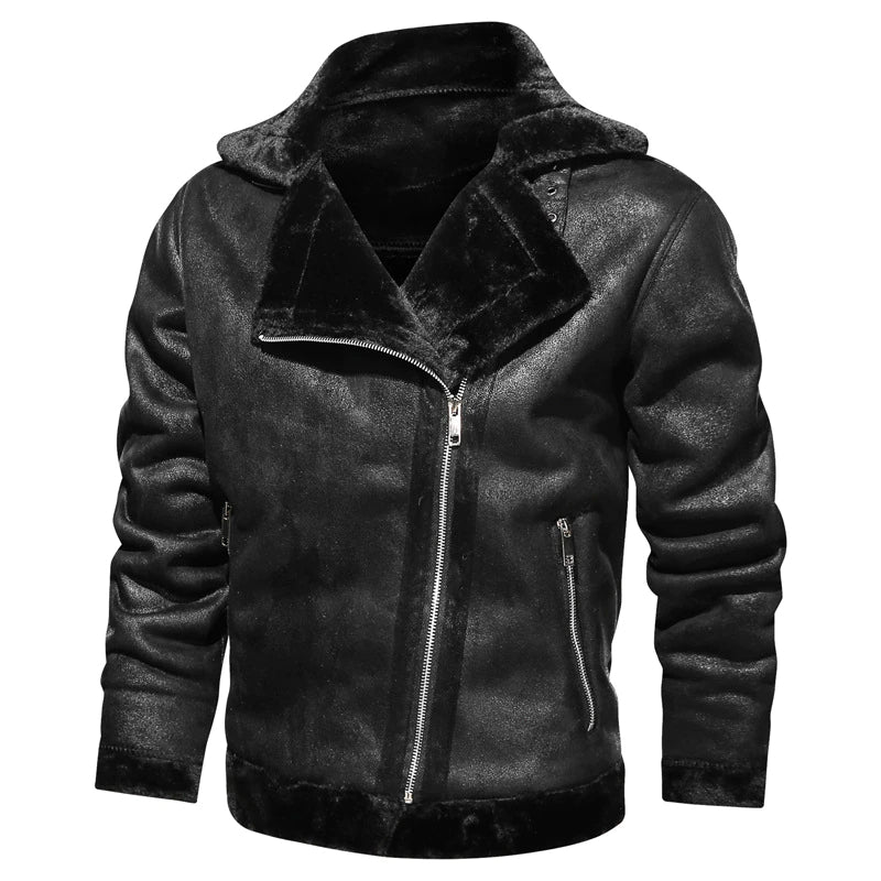 EMIR - Leather Biker Jacket With Fleece Lining