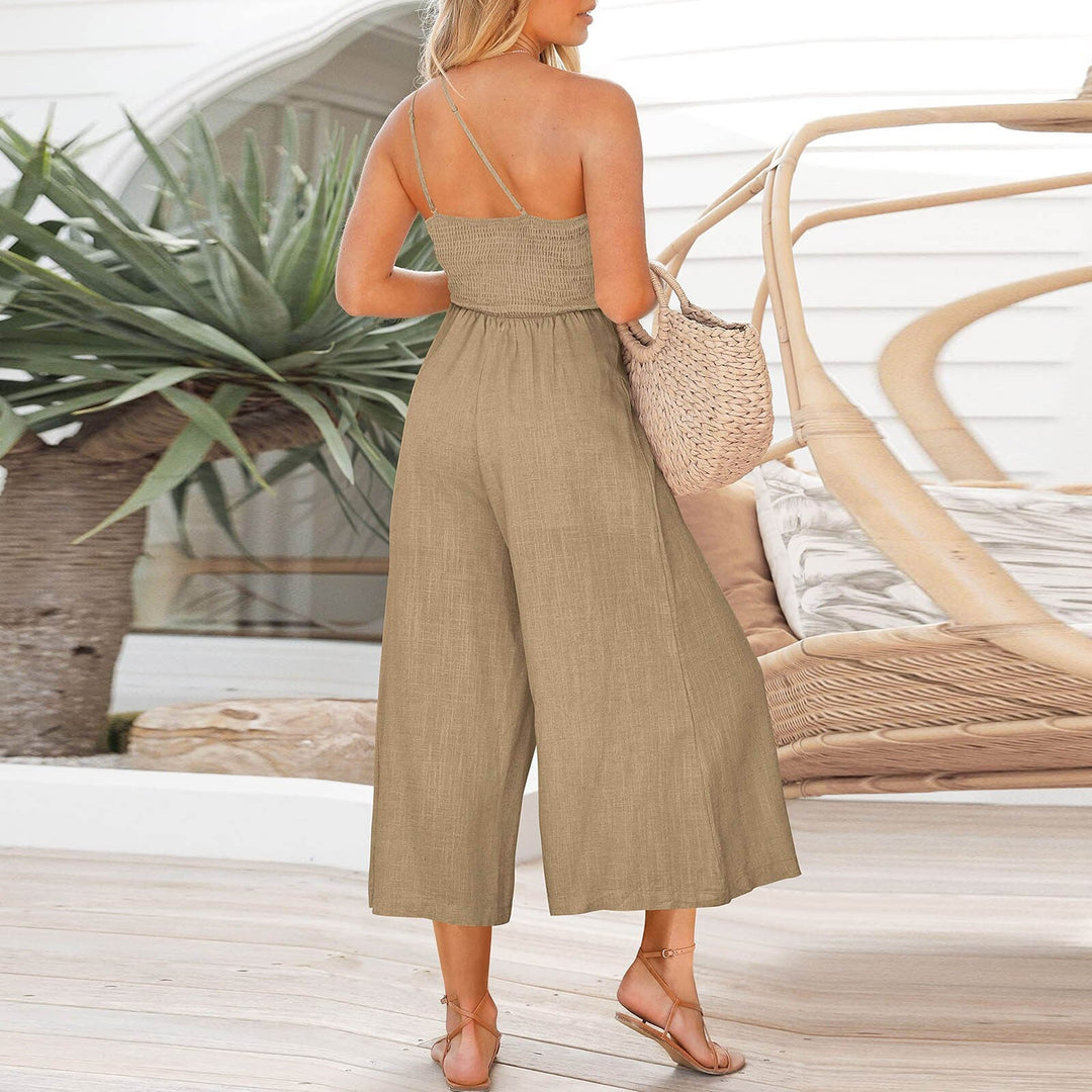 LIVV - Linen Sling Jumpsuit with Wide Legs