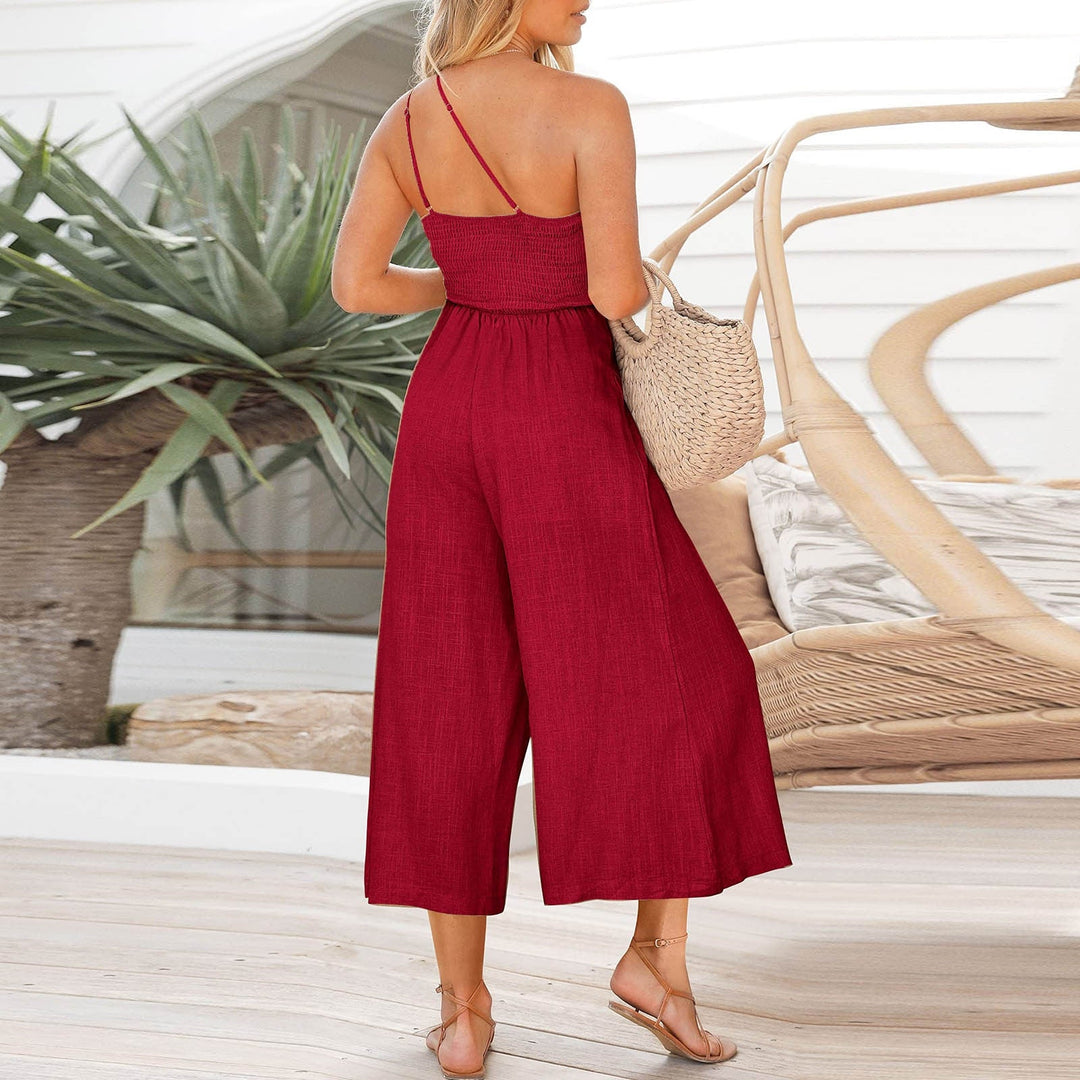 LIVV - Linen Sling Jumpsuit with Wide Legs