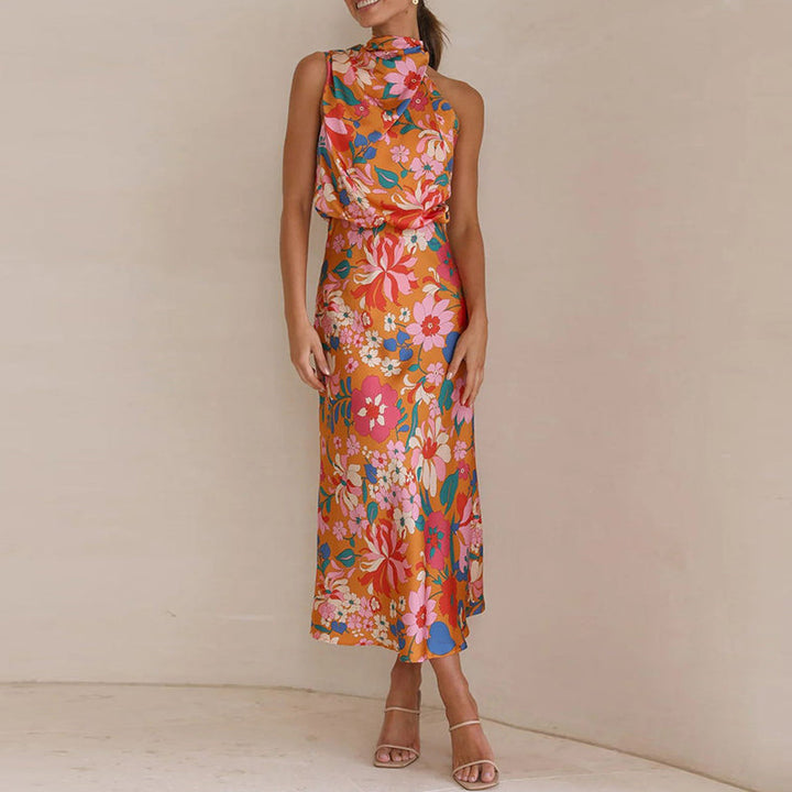 MARCELLE - Floral Satin Dress