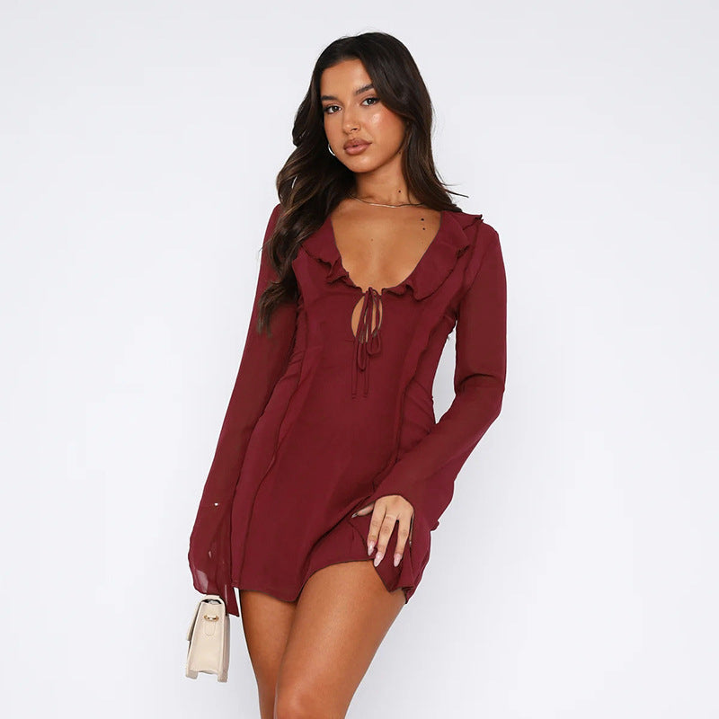 VEX - Mini Dress with Sheer Sleeves