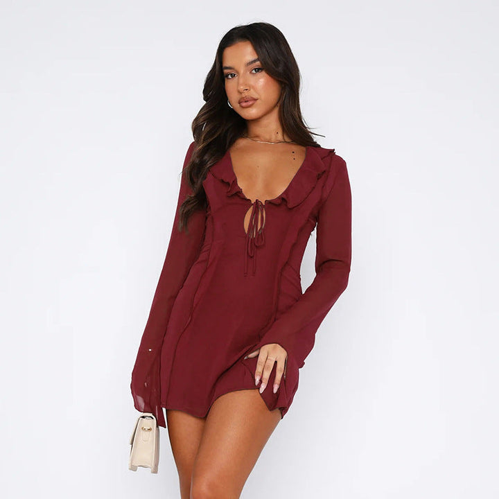 VEX - Mini Dress with Sheer Sleeves