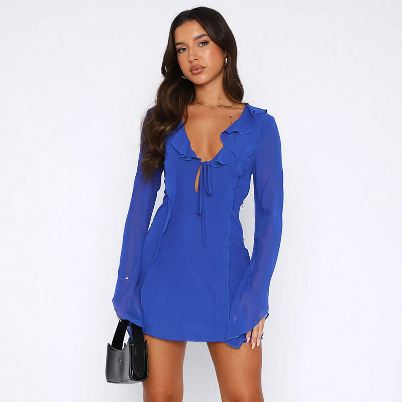 VEX - Mini Dress with Sheer Sleeves