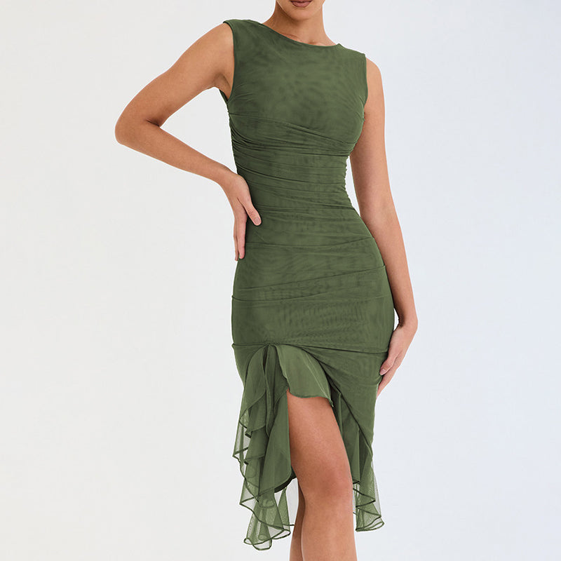 MARIAH - Midi Dress With Ruffles