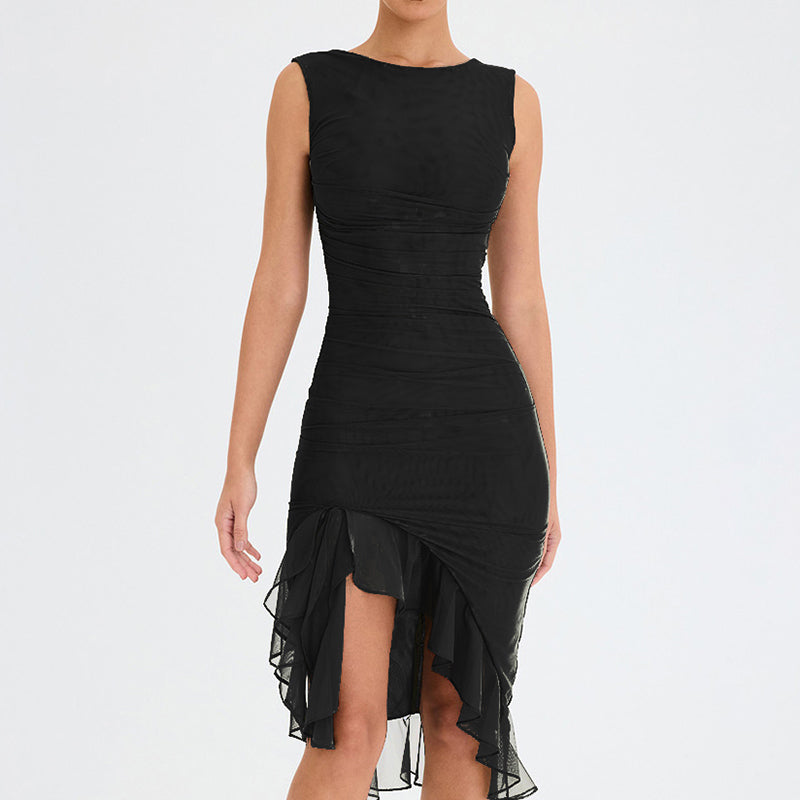 MARIAH - Midi Dress With Ruffles